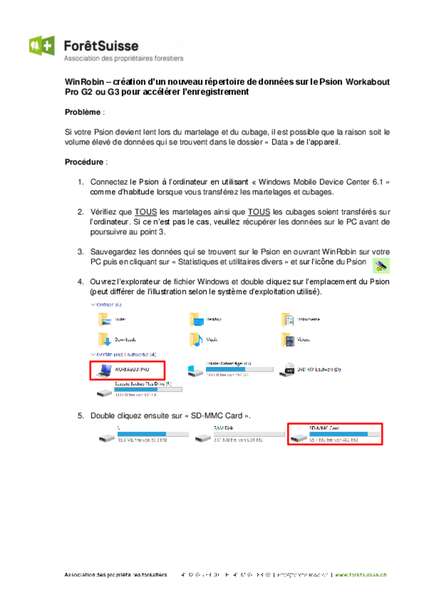 Création d'un nouveau répertoire "Data" sur le PSION